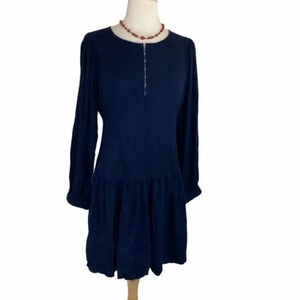 Rebecca Taylor 6‎ navy drop waist long sleeve dress